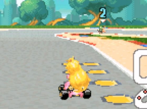 Peach Racing on an SNES Track