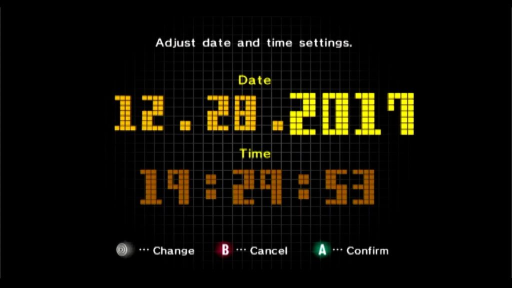 2017 GameCube Time Settings