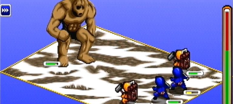 Ice Climbers Fighting Golem