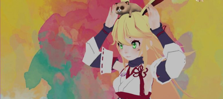 VR Girl with Animal on Head