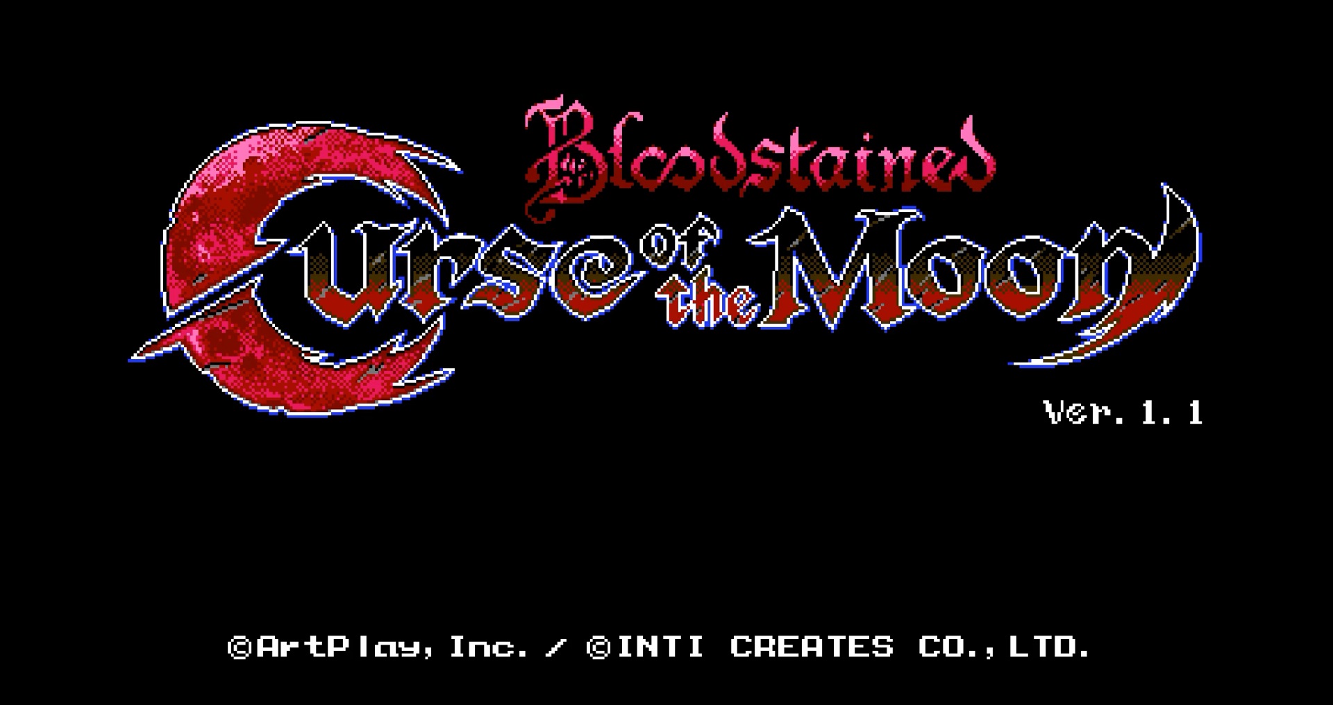 Bloodstained: Curse of the Moon Title Screen