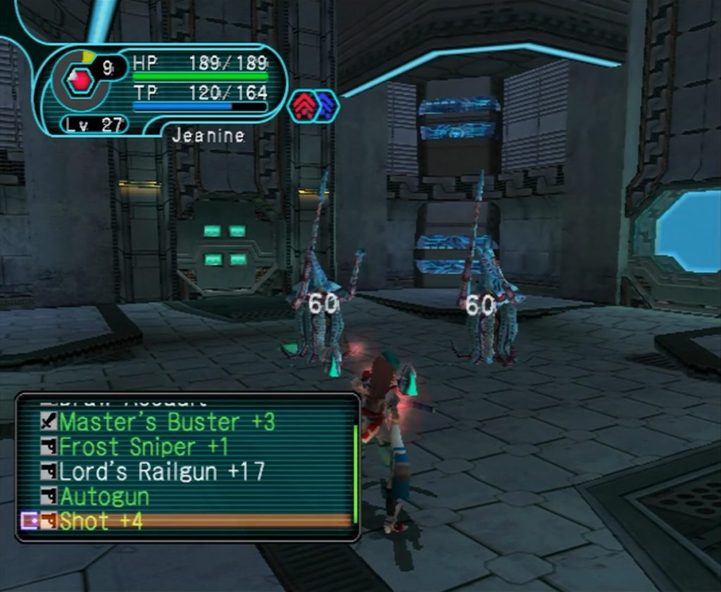 Phantasy Star Online Xbox Using Shortcut Window After Attack